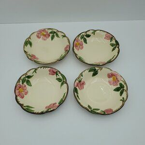 Franciscan Desert Rose Dessert Bowls Pink Flowers Fruit Sauce Berry Bowls